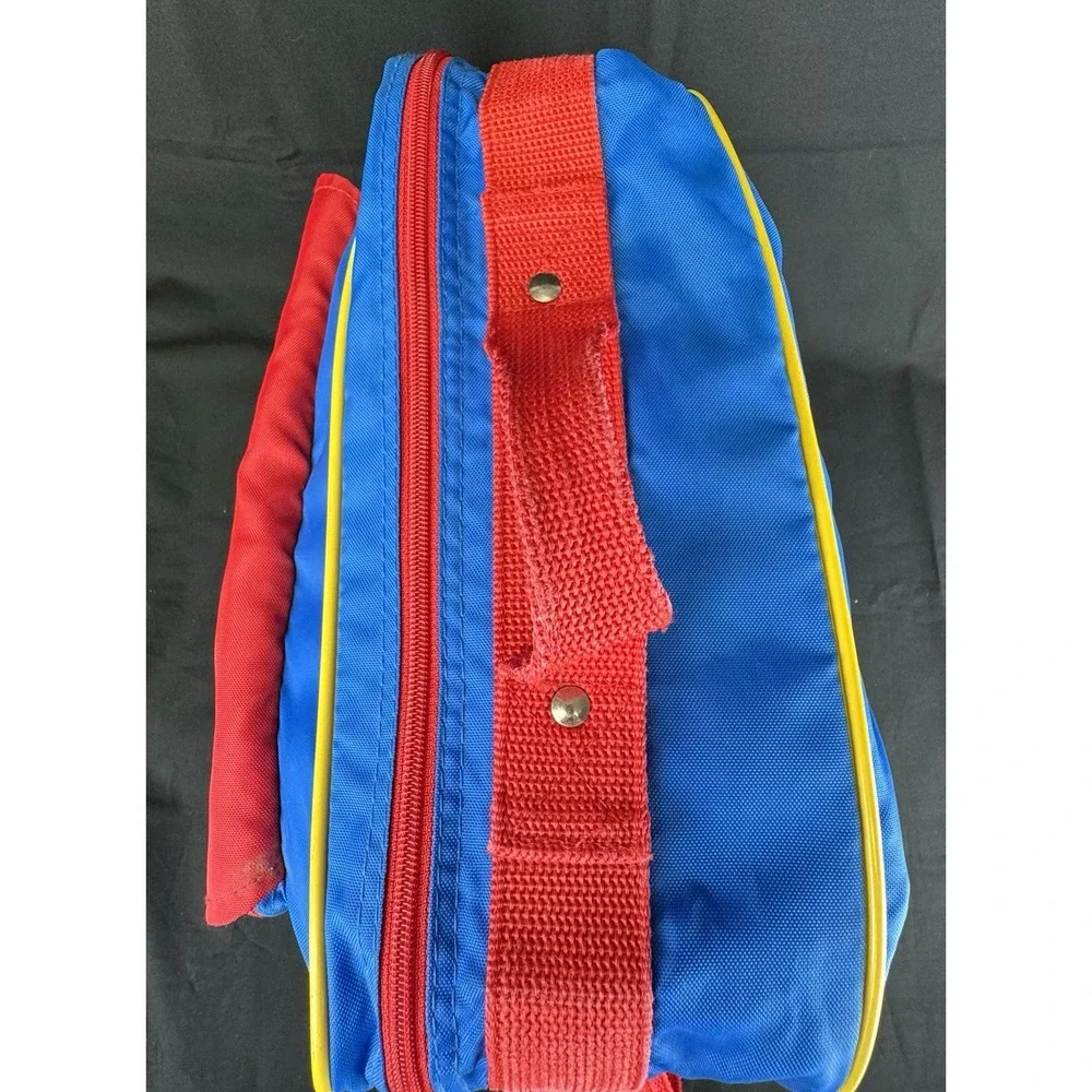 Vintage 90s Oshkosh Red Blue Yellow Primary Childs Messenger Diaper Carry-on Bag